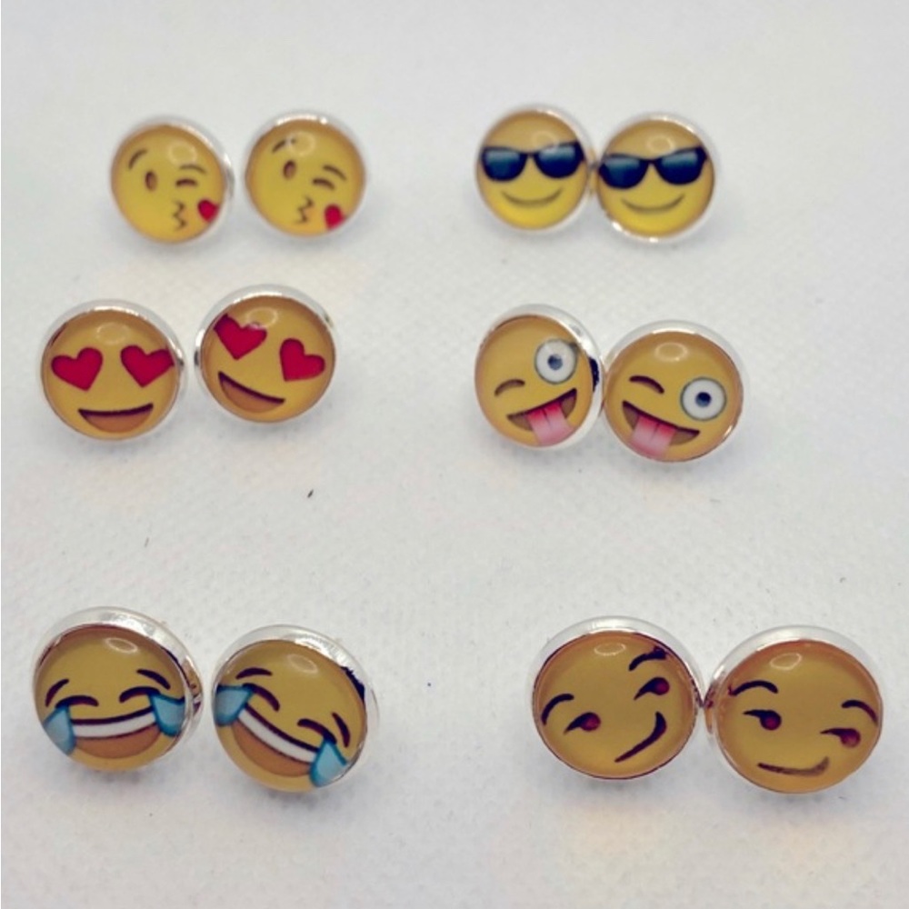 Emoji Earrings 6 Pairs Interesting Jewelry